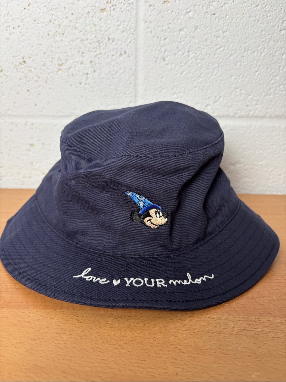 Disney x Love Your Melon Navy Bucket Hat with Embroidered Sorcerer Mickey